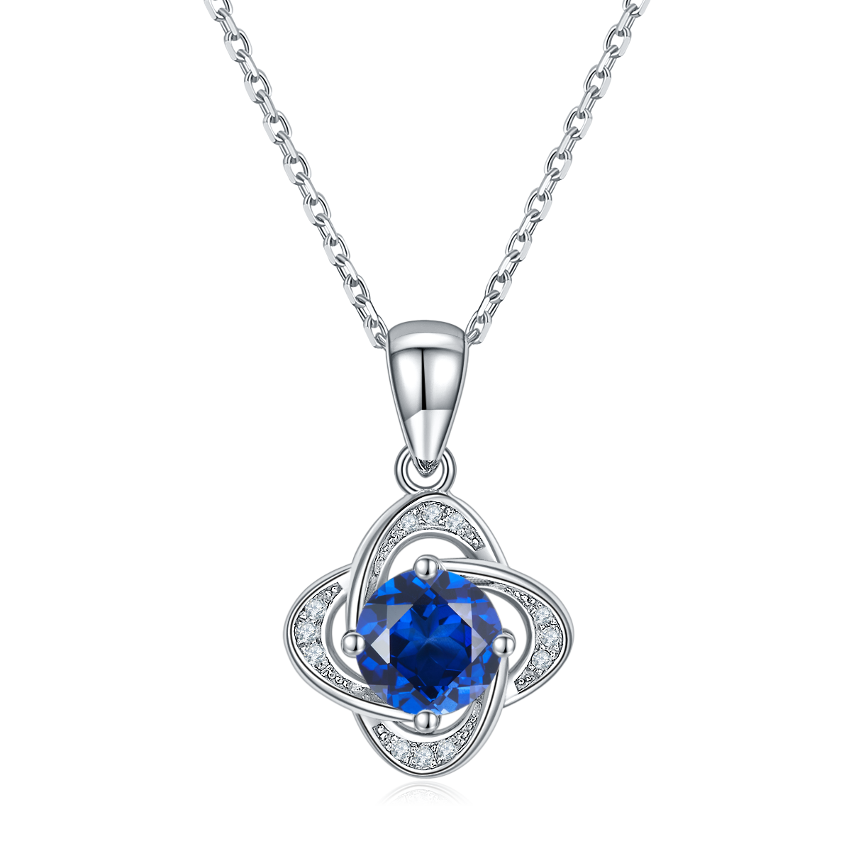 S925 Collier pendentif en argent Sterling 4-Leaf Clover