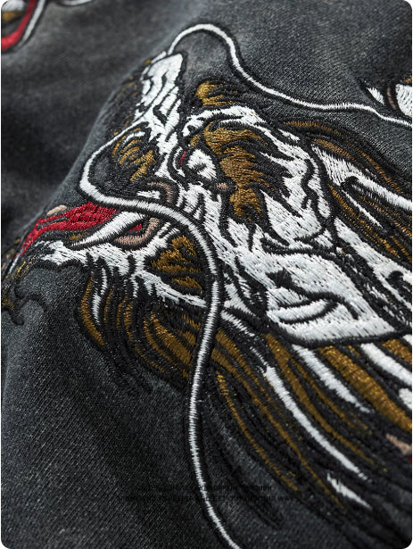 Sweatshirt avec broderie Dragon et cou rond
