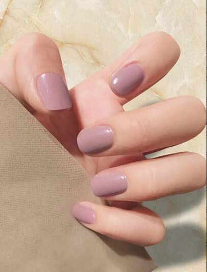 Stickers 24 Pièces de Short Square Acrylic Nail En Rose