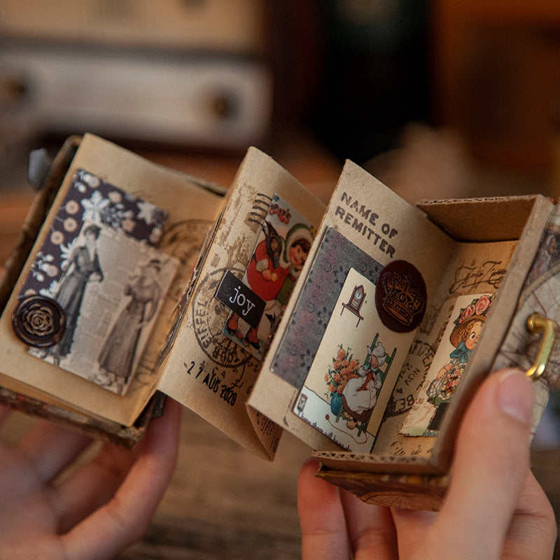 100 pièces de rétro petit livre de notes double face Mini compte de carte