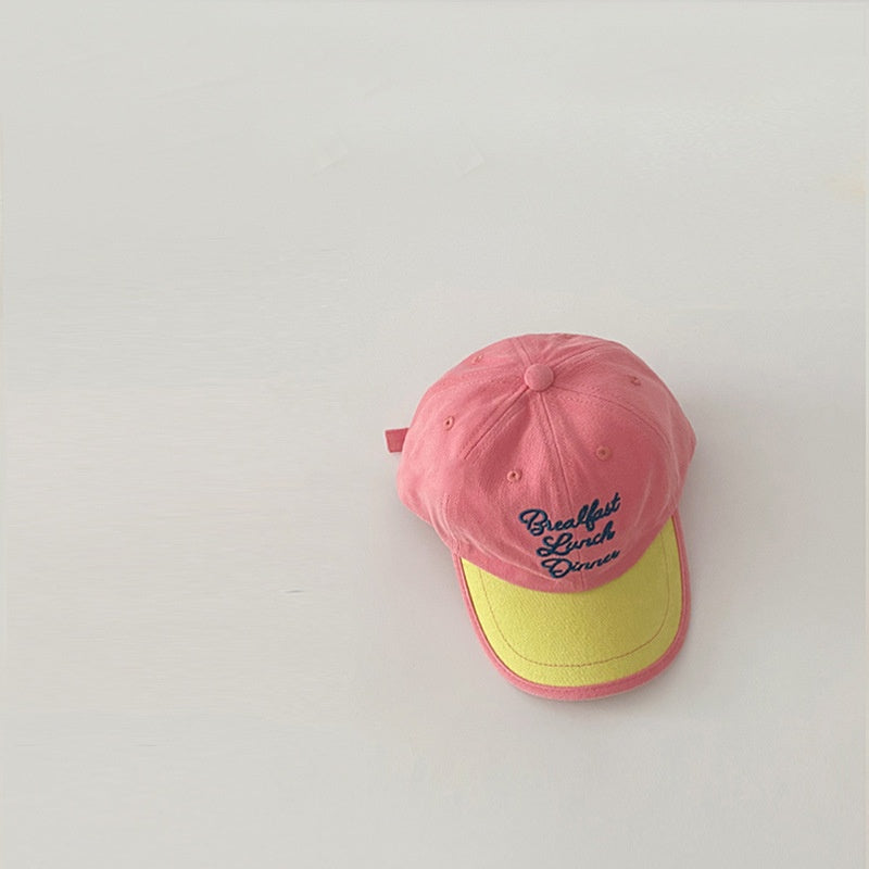 Enfants Printemps et automne Couleur Bloc Broderie Soft Top Sun Hat