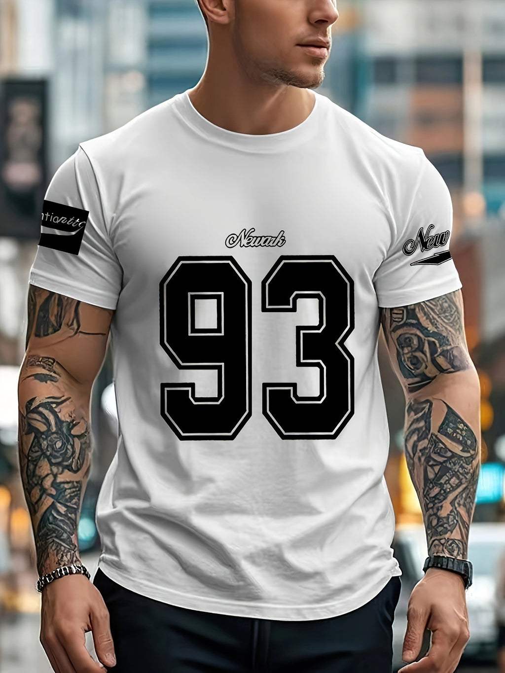 Trendy Crew Neck Set Hommes 3D Digital Print T-shirt sport manches courtes