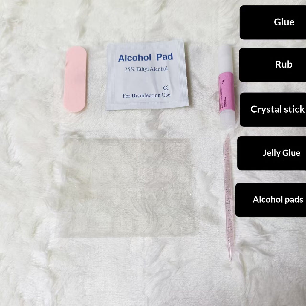 Ensemble de bâtons en bois portatifs de cinq pièces pour les kits d'ongles portables