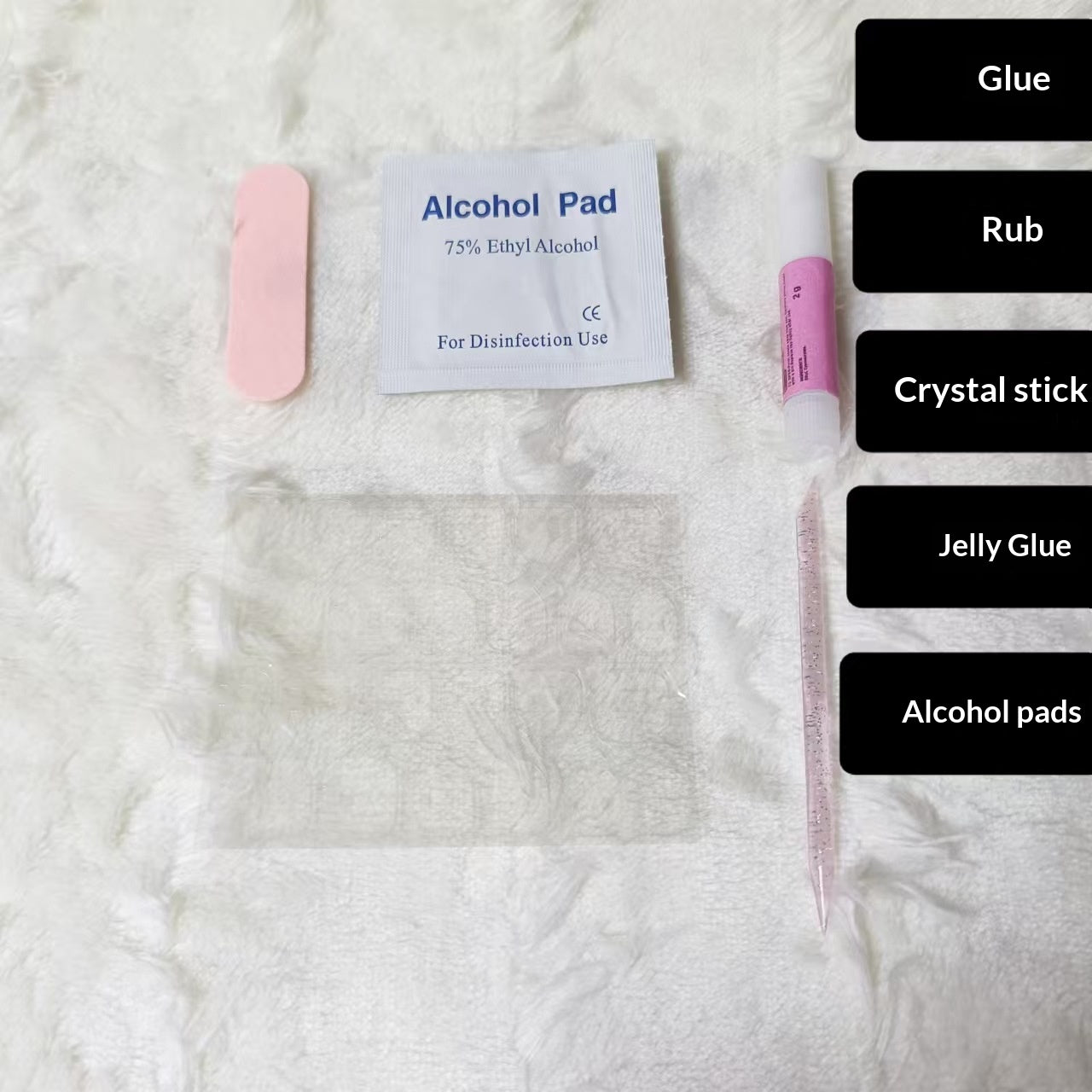 Ensemble de bâtons en bois portatifs de cinq pièces pour les kits d'ongles portables