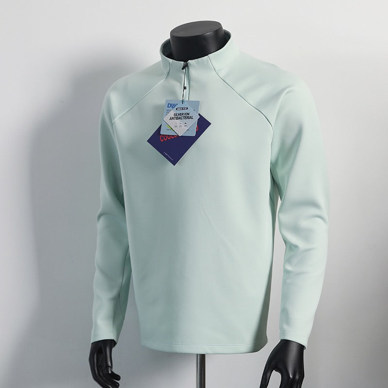 Pull à manches longues thermique en col de mock pour hommes