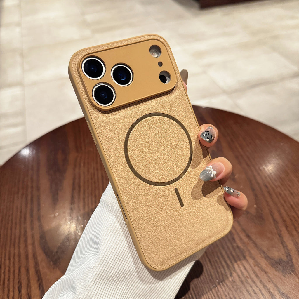 Aspiration magnétique Fine Circle Solid Couleur Fine Trou Protective Sleeve Phone Case
