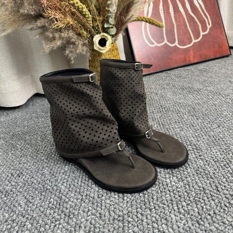 Plateforme de string pour femmes Bottes Gladiator Ankle