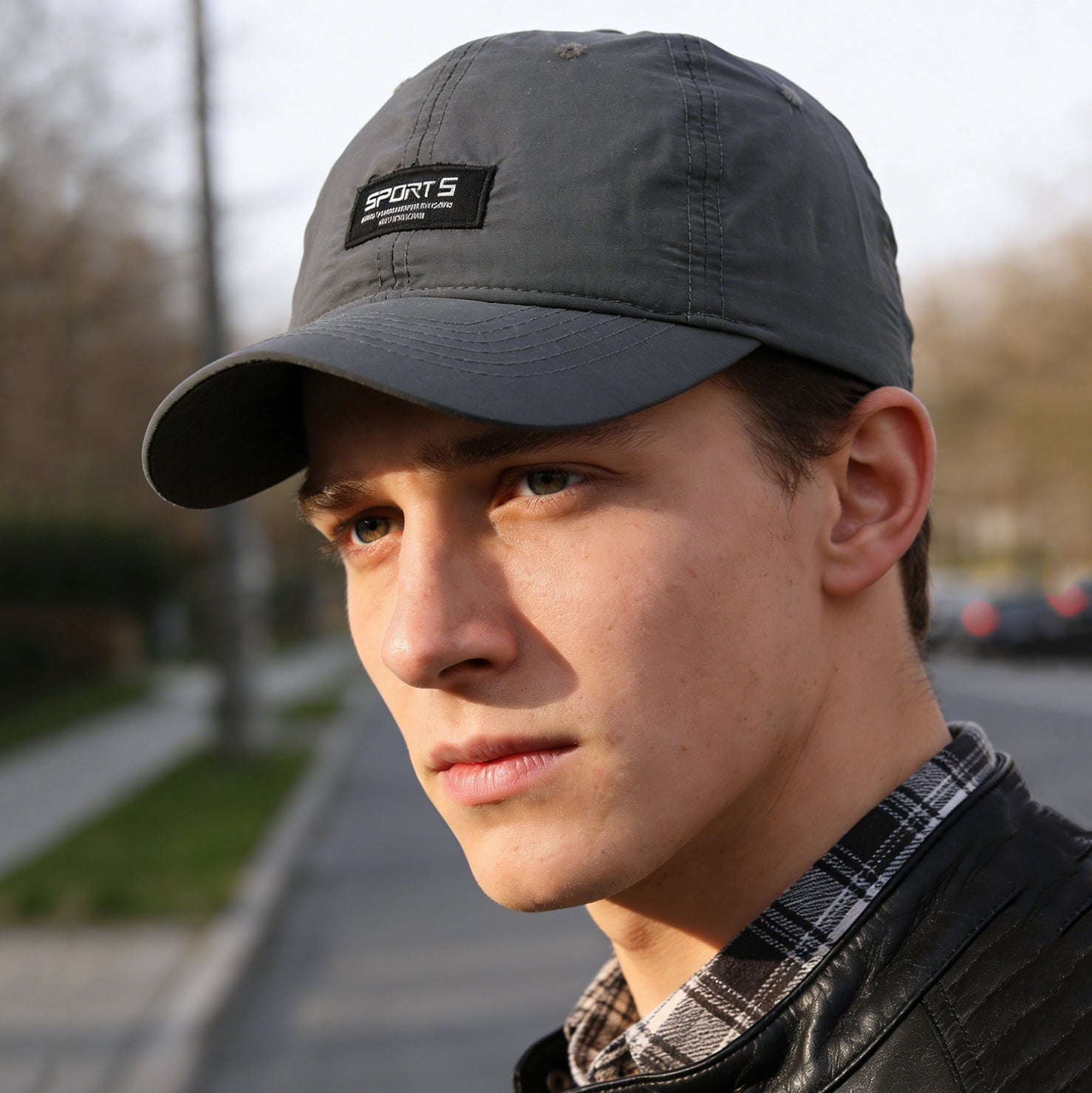 Version coréenne d'une simple lettre brodée de couleur solide Séchage rapide Casquette de baseball avec A