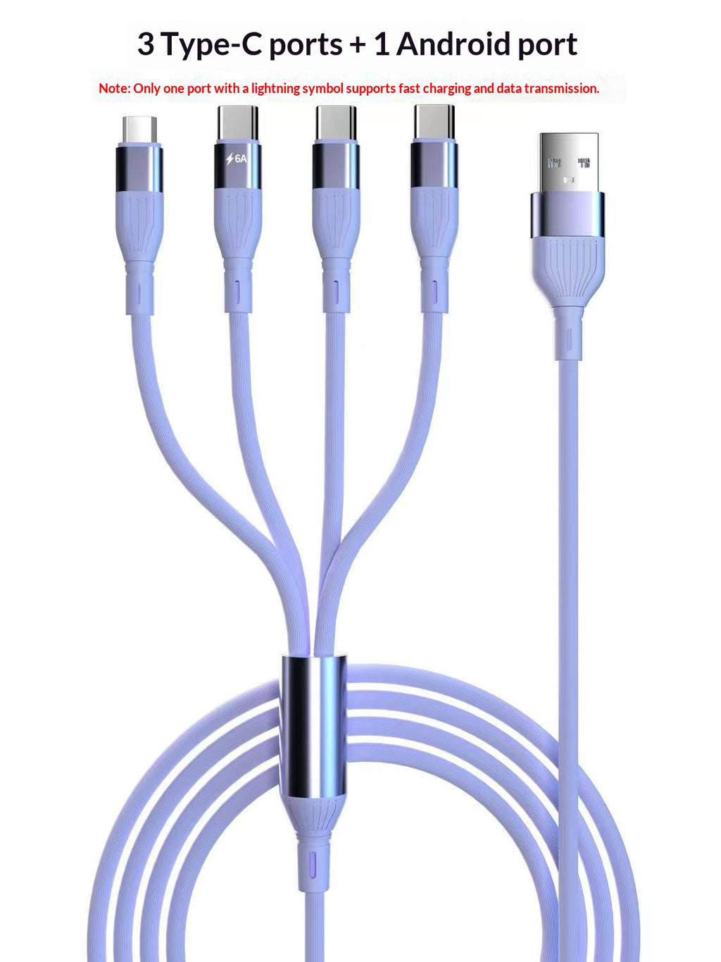Câble de données à charge rapide d'un pour quatre