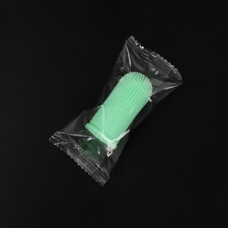 Bouchon de doigt en caoutchouc brosse à dents pour animaux de compagnie à 360 degrés