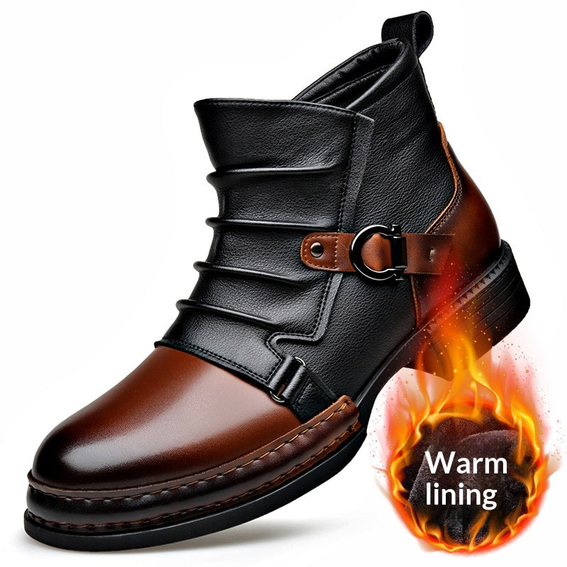 Bottes thermiques retro de style britannique avec fermeture éclair latérale