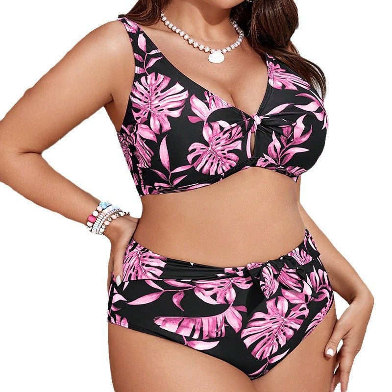 Maillot de bain imprimé Plus-taille à deux pièces de plage
