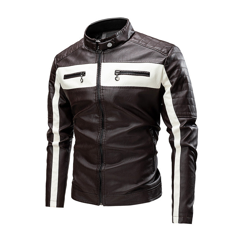 Veste en cuir chaud retro pour homme