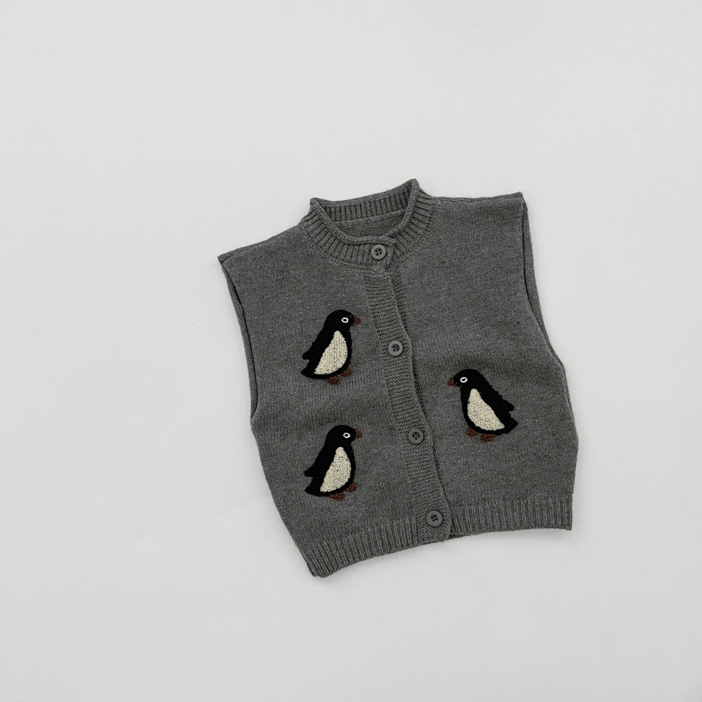 Top brodé en tricot épais pour jeunes enfants