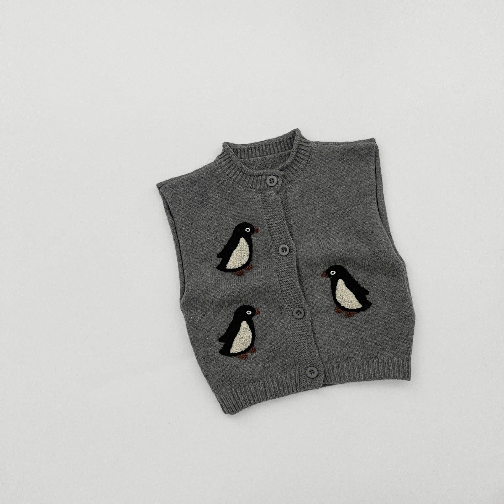 Top brodé en tricot épais pour jeunes enfants