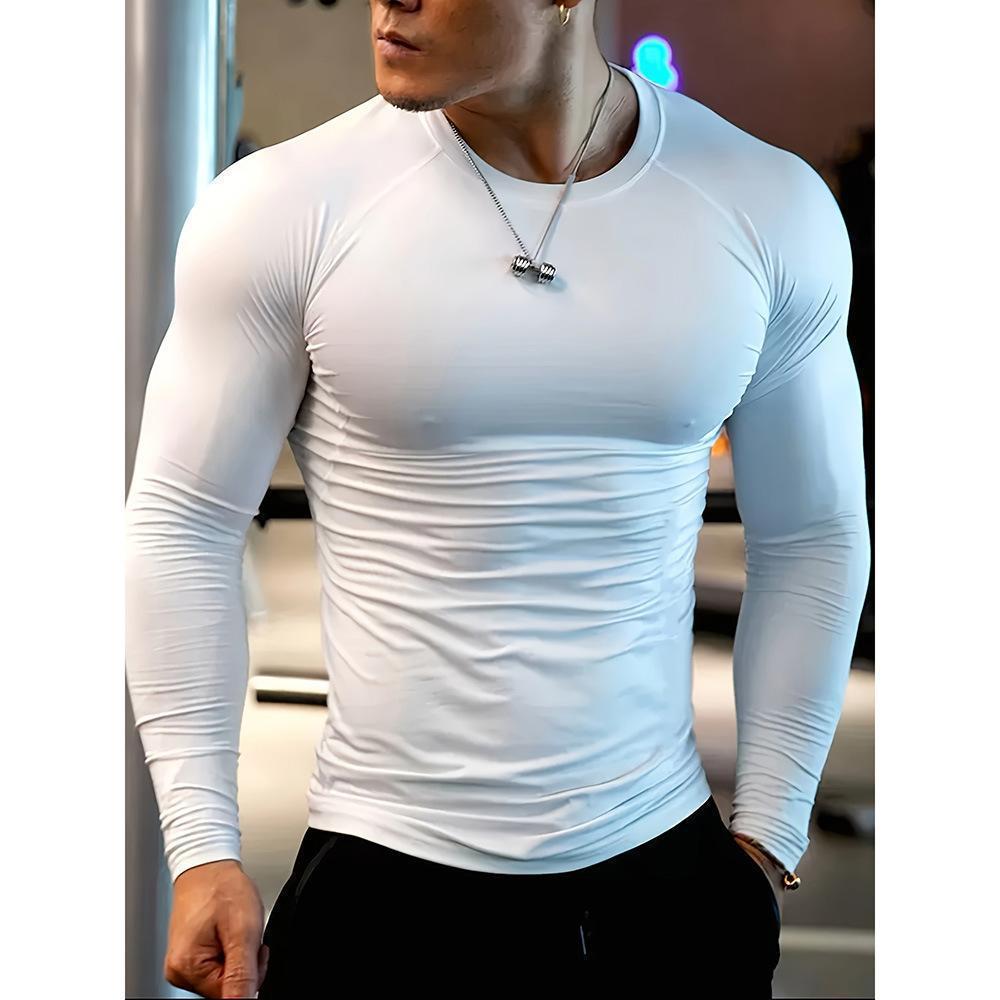 T-shirt à manches longues T-shirt en forme de musculation