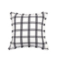 Couvercle d'oreiller à grille en polyester-cotton de style Chanel avec garniture en tassel