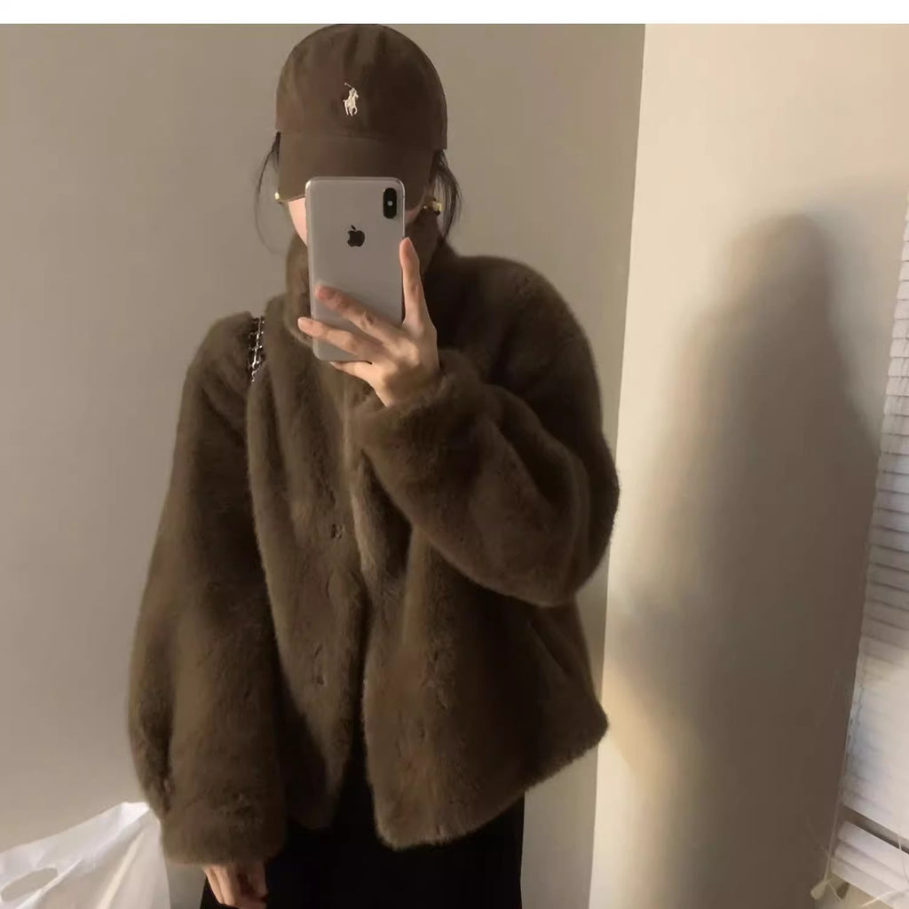 Manteau de collier coupé pour femmes