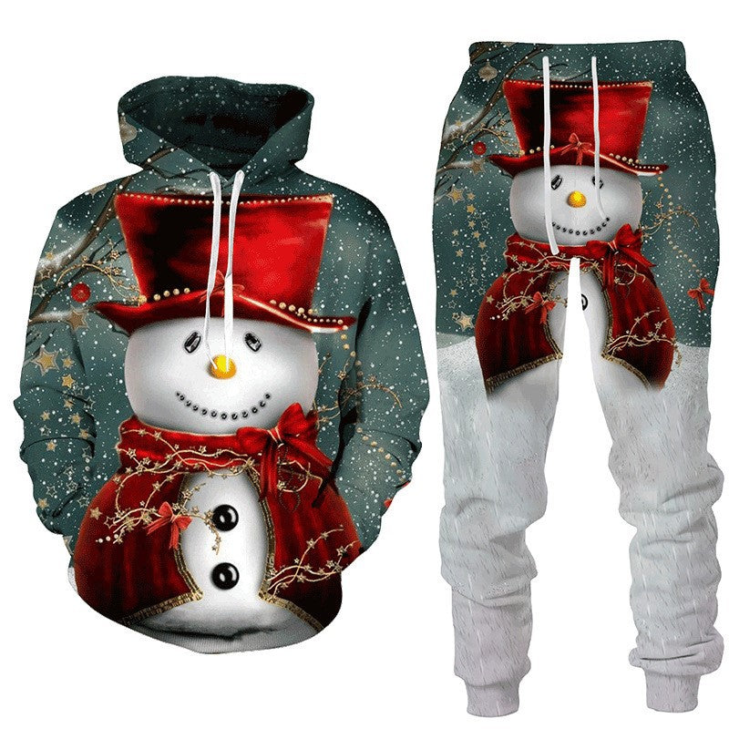 Ensemble de pullover 3D Snowman imprimé de Noël