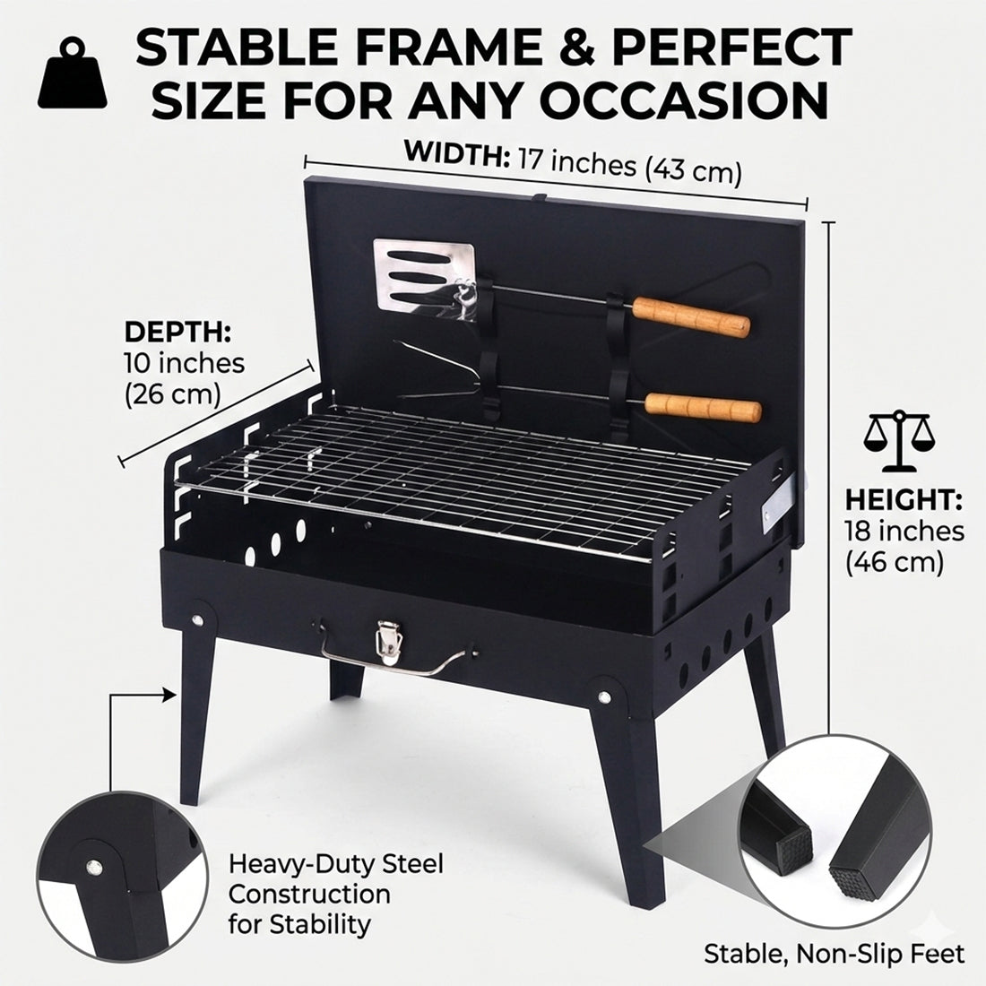 Portable pliant Charcoal barbecue Barbecue Camping Grill Voyage Picnic Outdoor UK