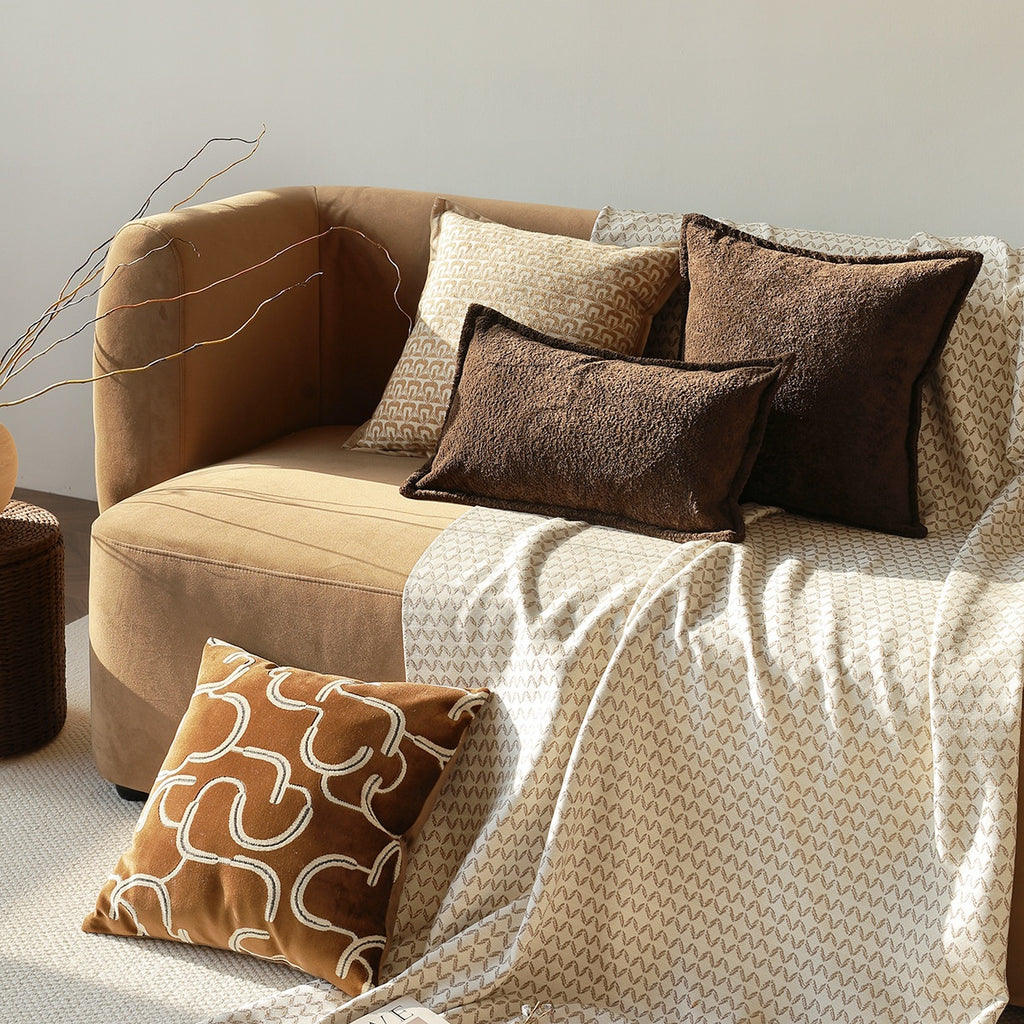 Coussin de canapé brun Couverture Lombaire Oreiller