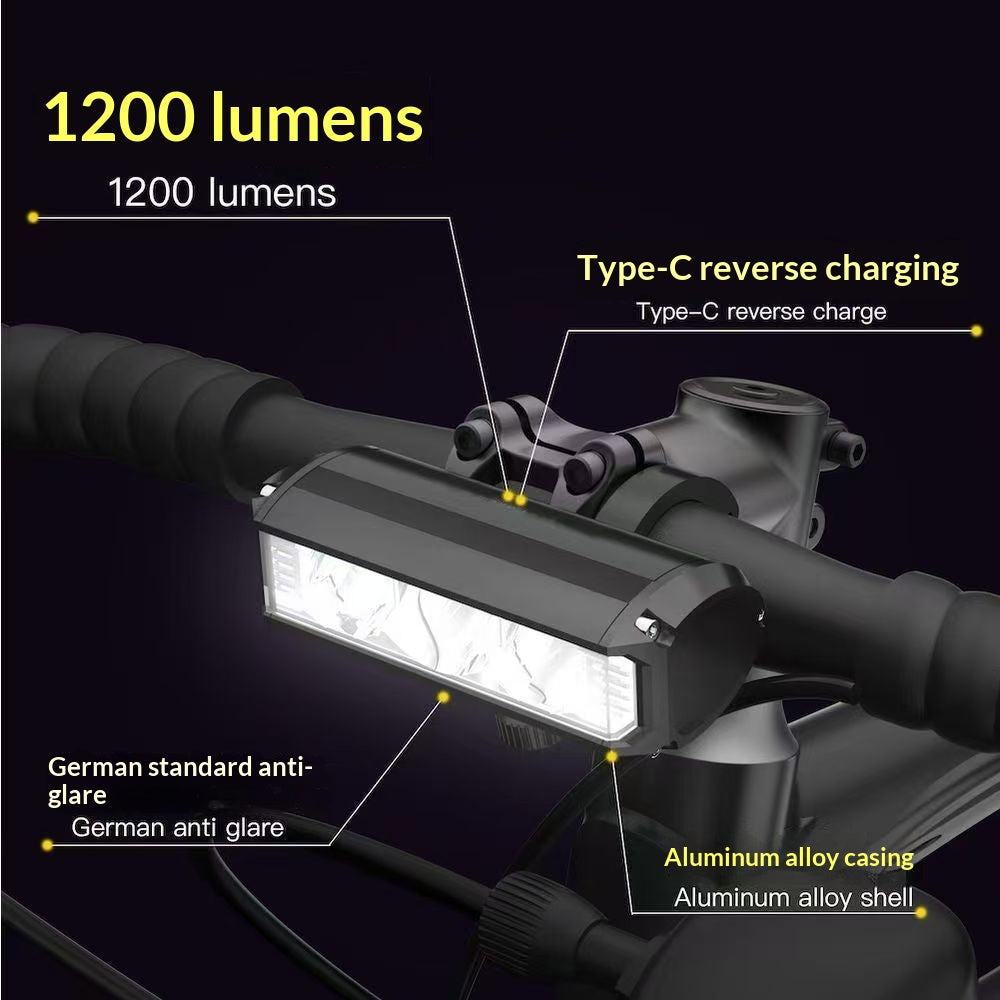 Lampe à vélo rechargeable en alliage d'aluminium