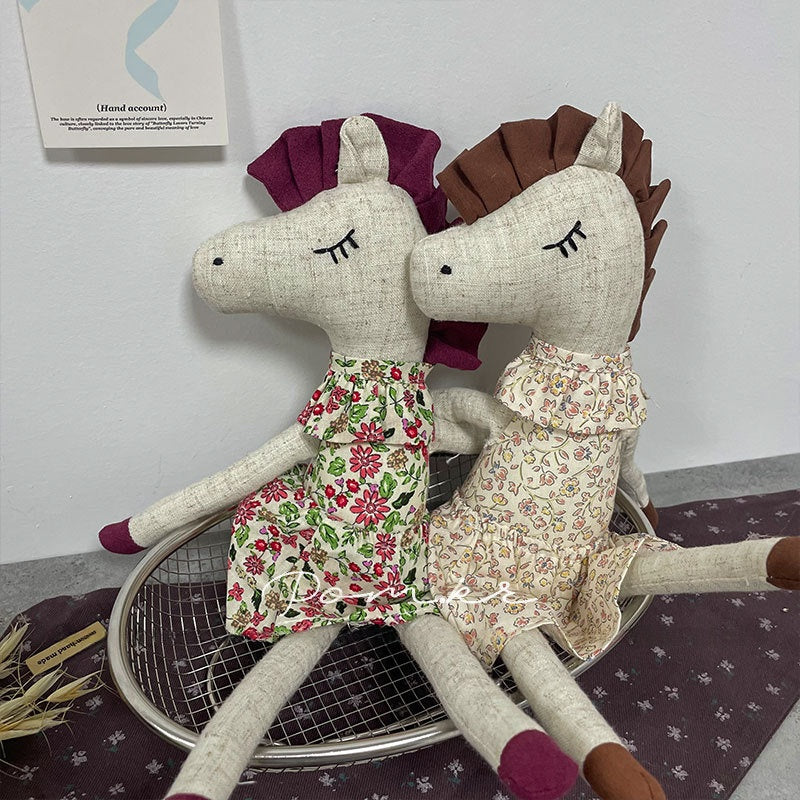 Robe de poupée en coton de style coréen avec petite impression florale
