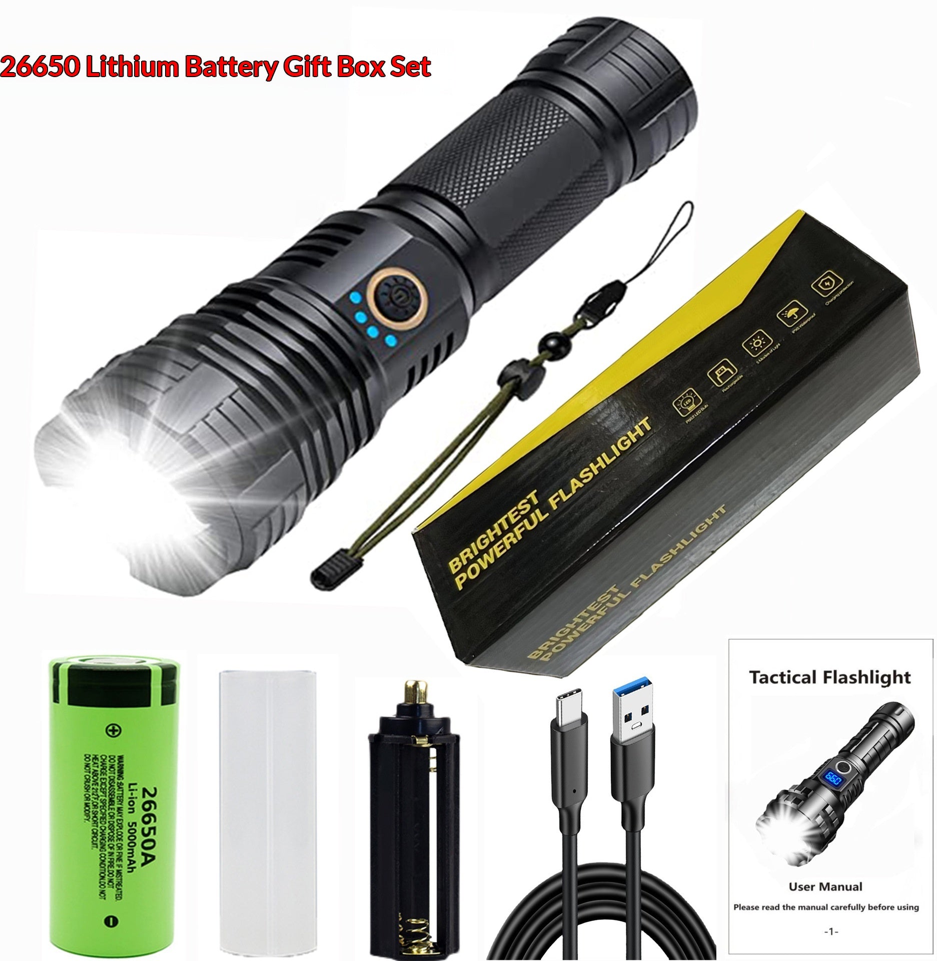 P70 Lumière forte lampe de poche alliage d'aluminium Zoom