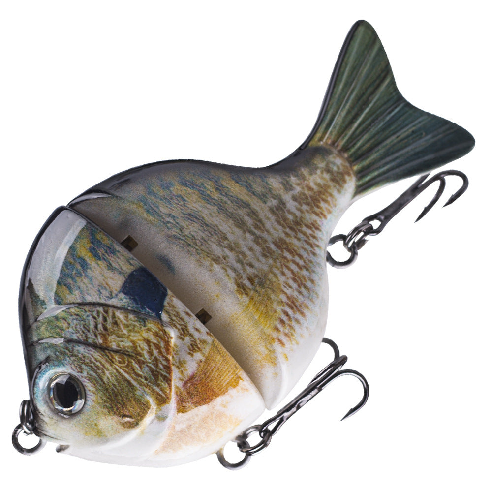Deux sections avec des perles d'anneaux Lure Simulation Bait Lure Submergé Bait Multi-section Lure