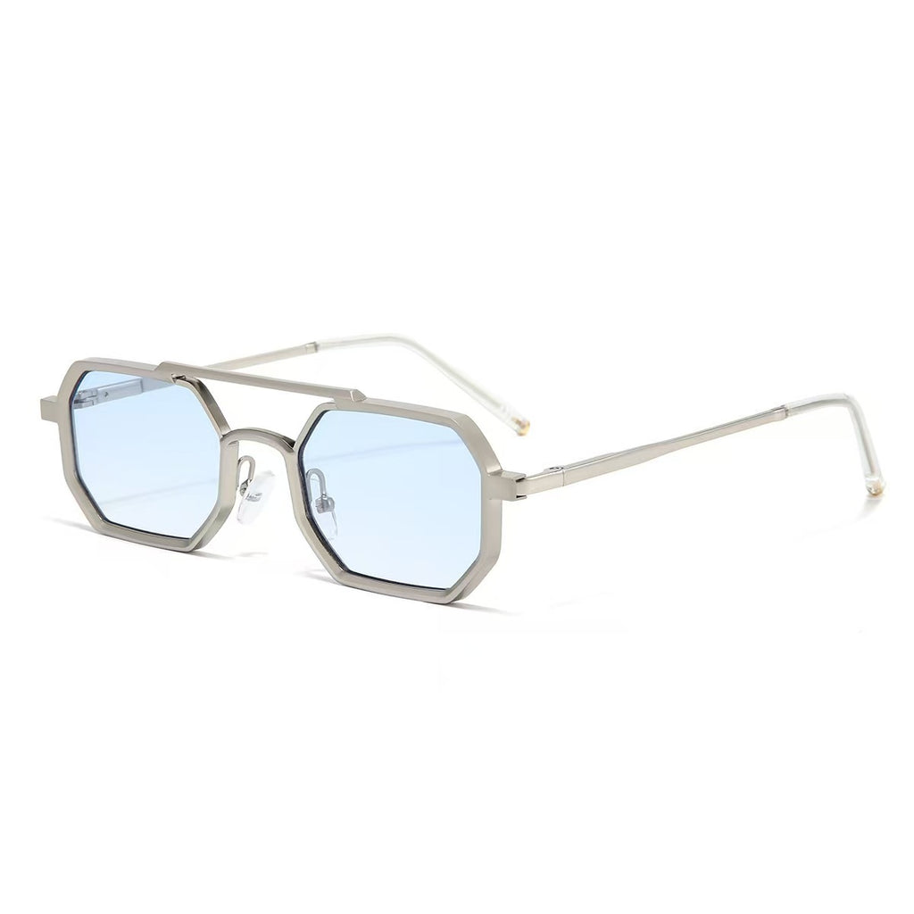 Lunettes de soleil polygonales pour petit cadre en métal Universal
