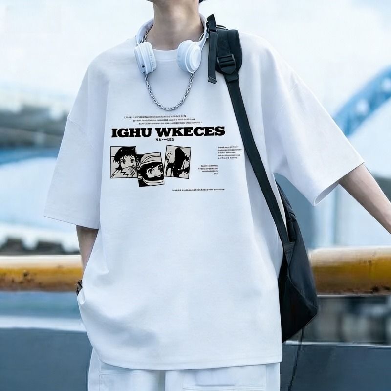 T-shirt à manches courtes pour hommes Style d'été Casual and Loose-fitting Top pour adolescents