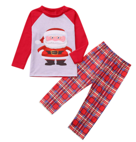 Costume de Noël Style européen et américain Pantalon en Plaid imprimé Père Noël