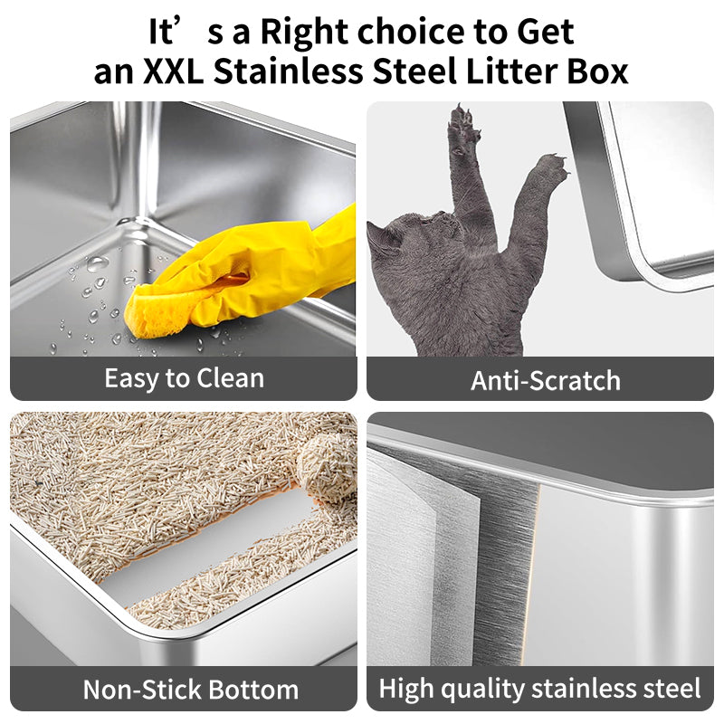 TAILLE DE GRAINE EN ACIER DE CAT LITTER SANS COUVERTURE