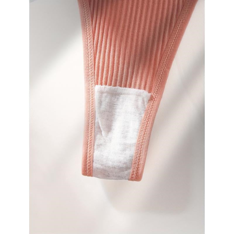 Simple de couleur solide des femmes Polyvalent mince taille basse String
