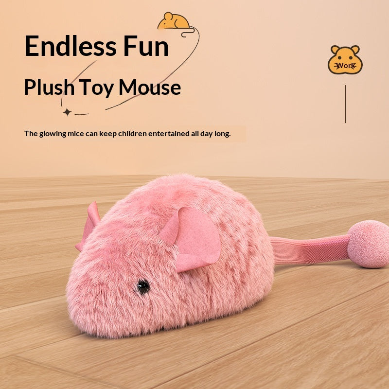 Jouet de chat interactif en forme de souris fluorescente
