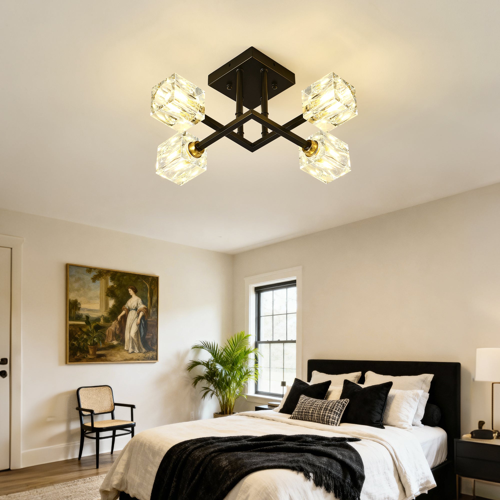 Lumière de plafond moderne en cristal luxueux