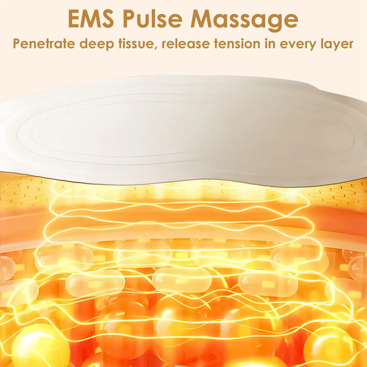 Portable sans fil EMS Heating Pad Massager 8 Modes personnalisables