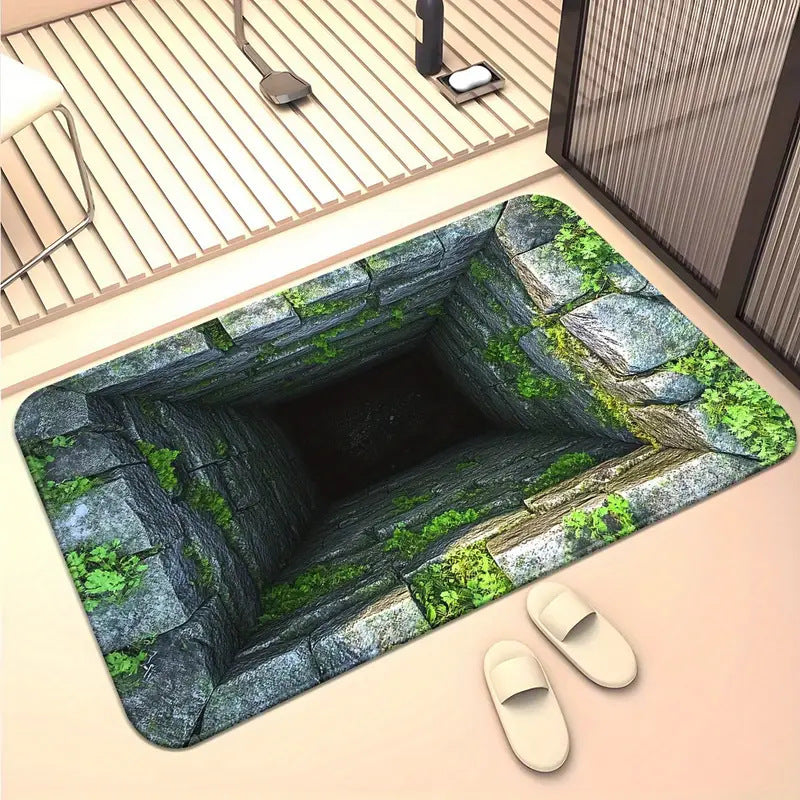 Effet visuel 3D Maison Ground Mat Salle de bain antidérapante