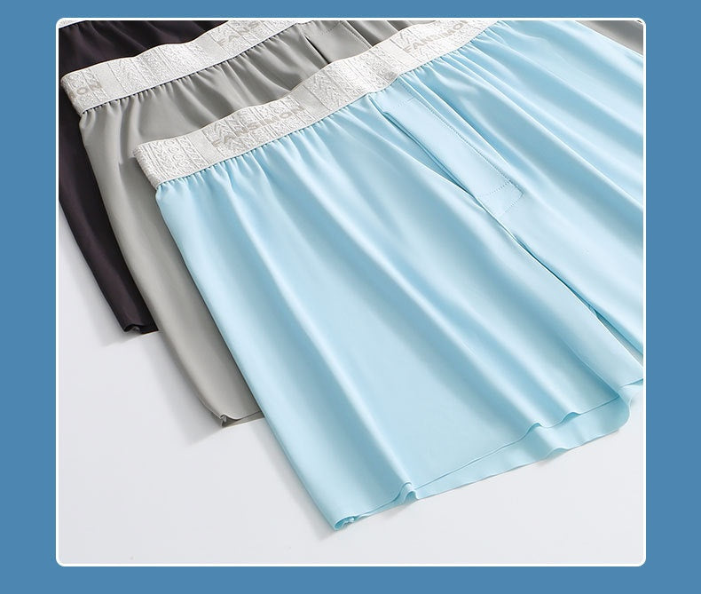 Sous-vêtements en soie de glace pour hommes Plus Taille Loose Boxer