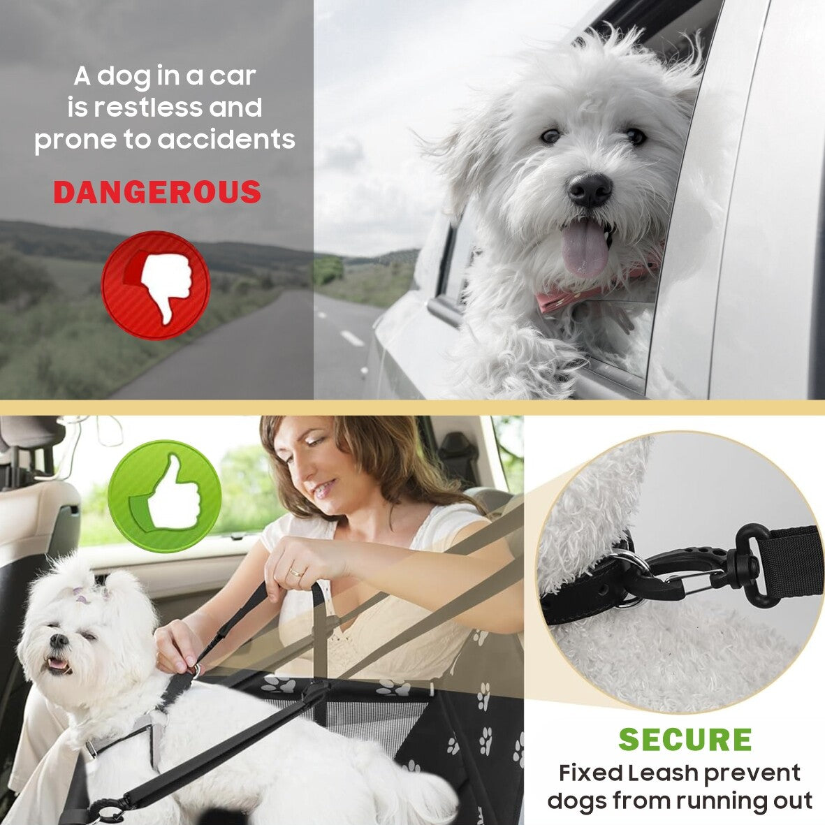 Siège de voiture pour chien pour petit animal de compagnie moyen