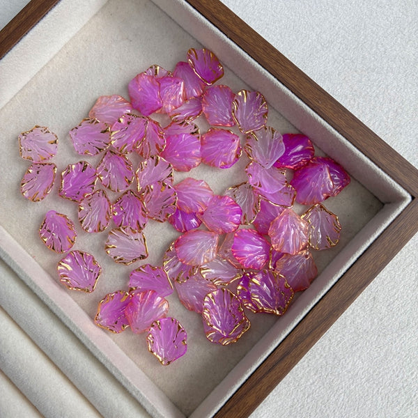 Perles de feuille de coquillage en or gradué