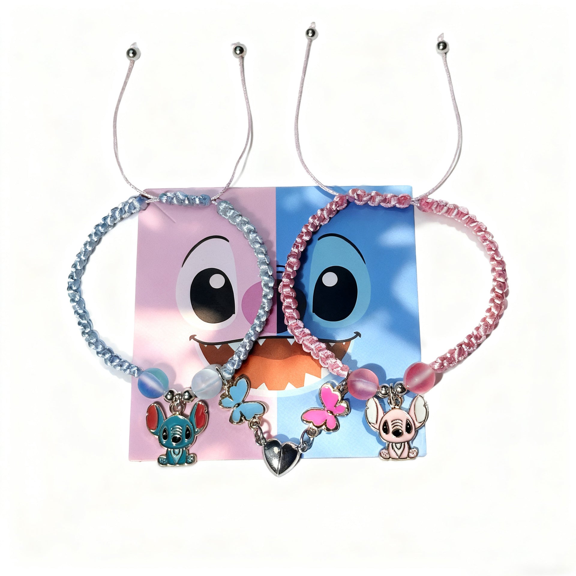 Bleu mignon Alien Cartoon caractère bracelet tissé à la main cordon tressé à la main pour un