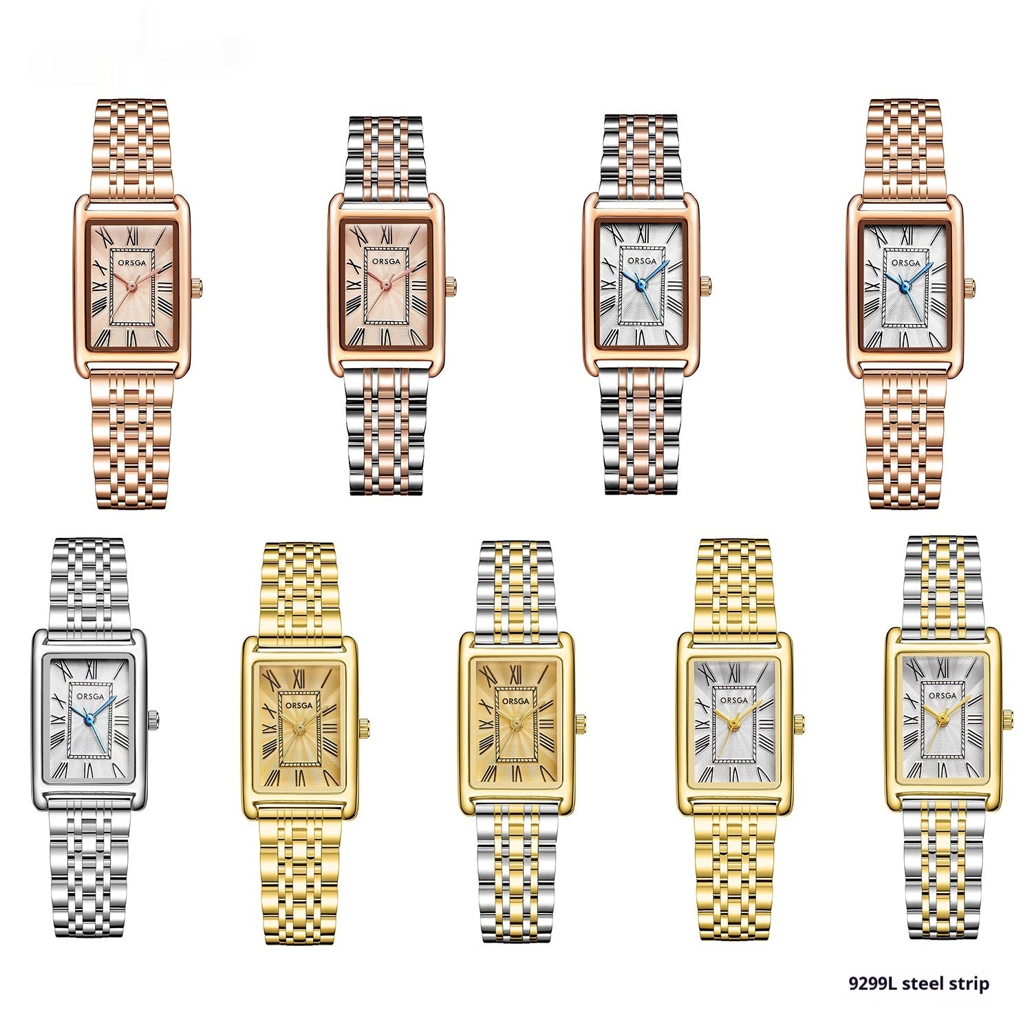 Montre Quartz en acier carré pour femmes mode