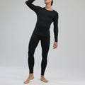 Sous-vêtements thermiques pour hommes Noir élégant Soft Close Fitting Hommes Cold Weather Top Bottom Set B