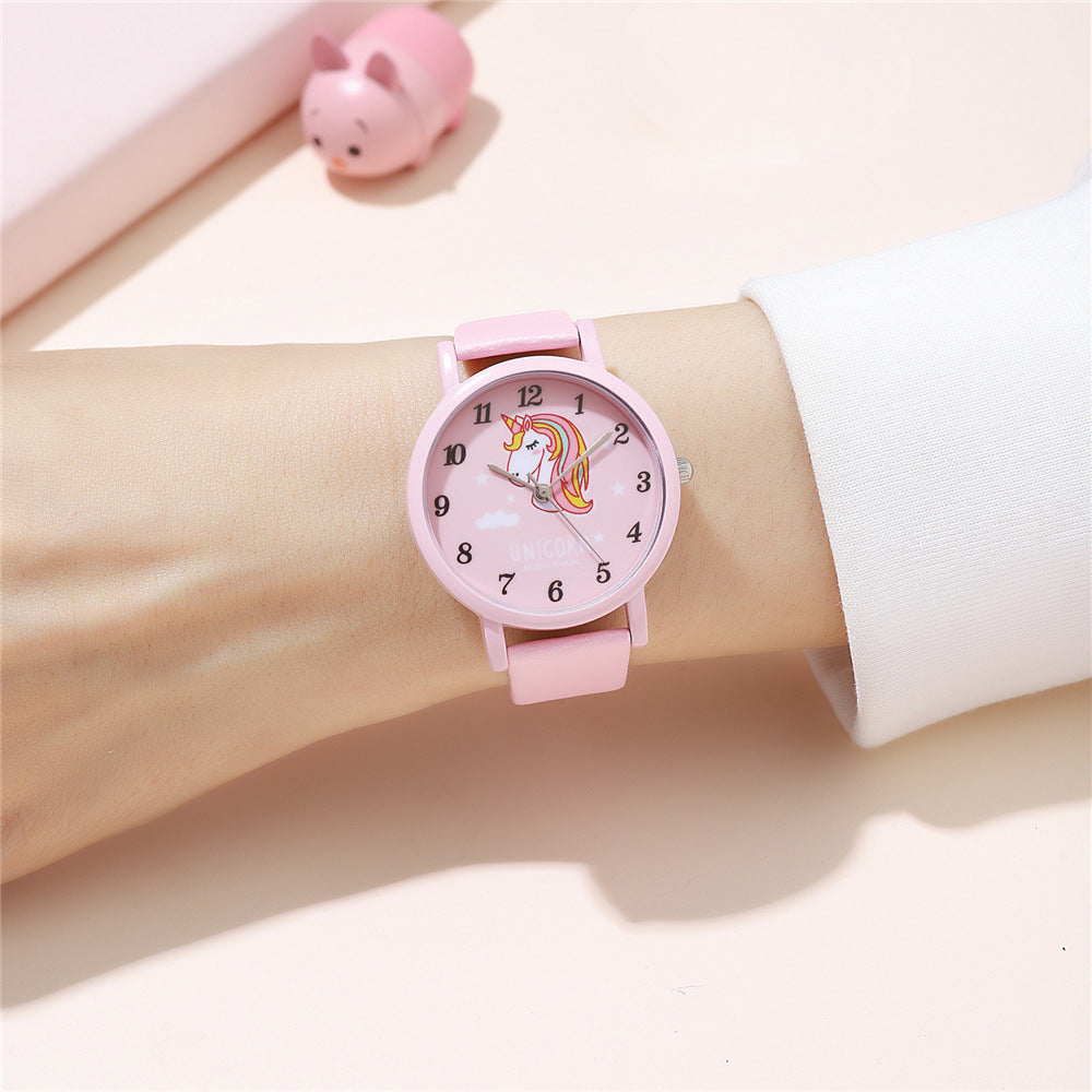 Mignon et modelé bracelet en cuir Montre Quartz