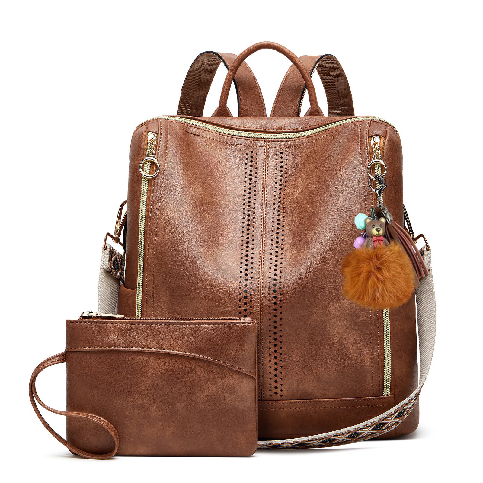 Springsummer Sac à dos pour femmes en cuir souple Casual style coréen