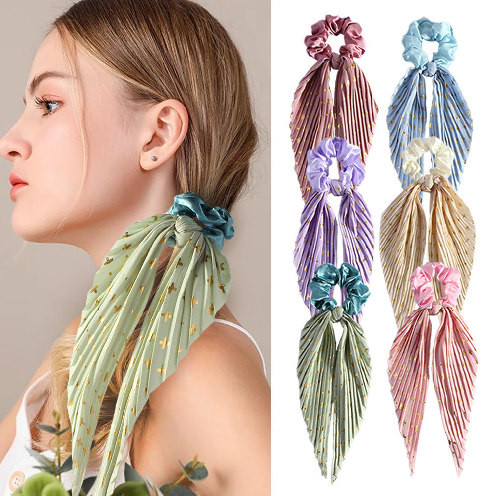 Cute en soie Ponytail cheveux Loop bande de cheveux Accessoires de cheveux