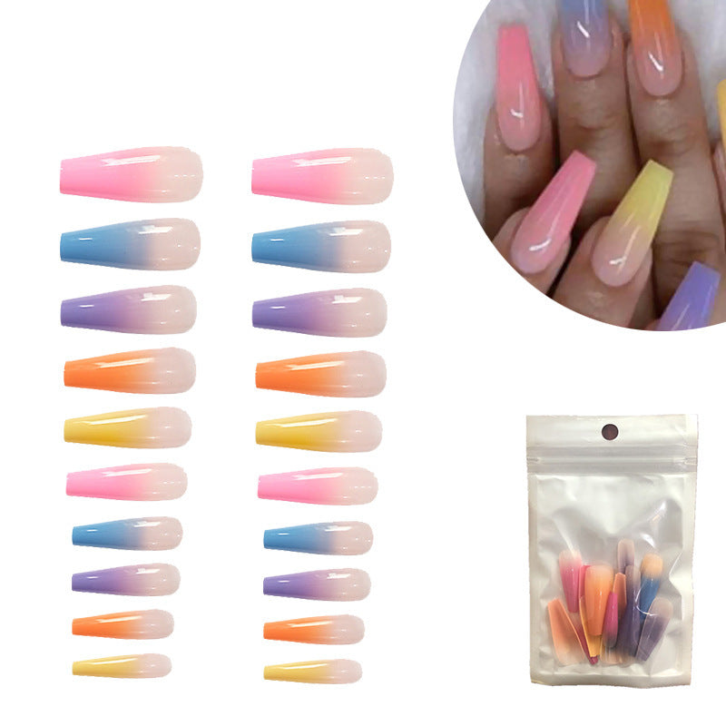 Femmes Colorful Trapézoïde en forme de faux ongles Conseils