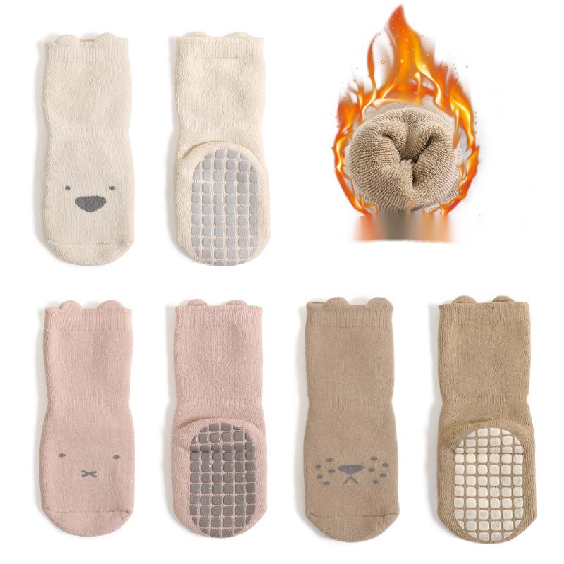 Bébé Coton Non-dérapant Refroidissement intérieur Apprendre à marcher Chaussettes de bateau courtes
