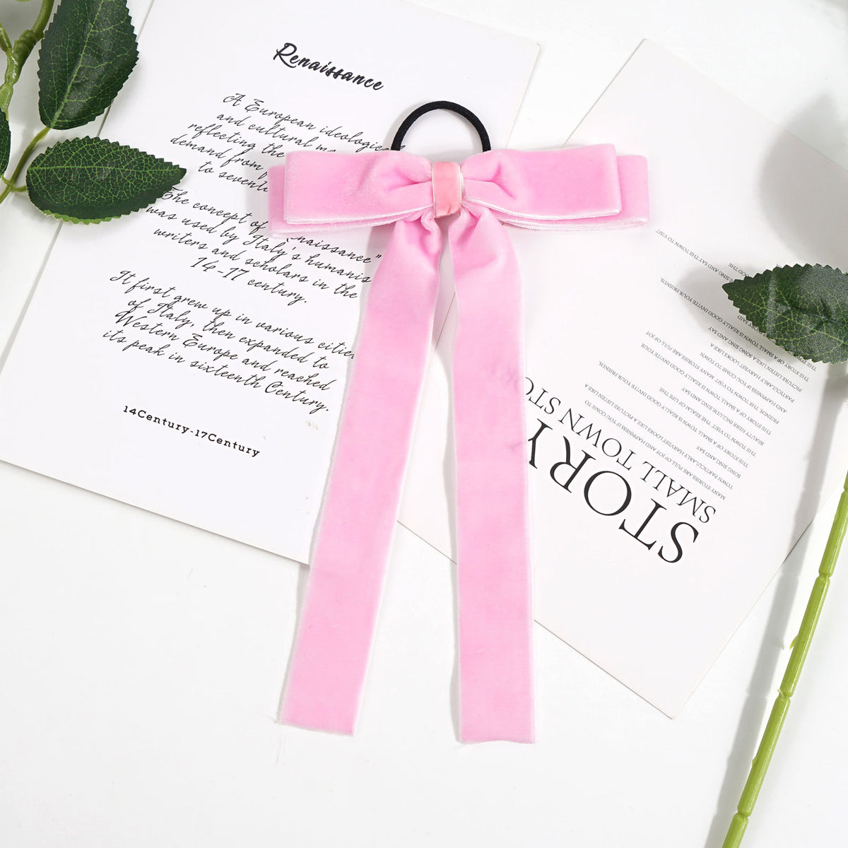 Velvet Bandeau Rubber Band Girl Bow Ribbon Cheval
